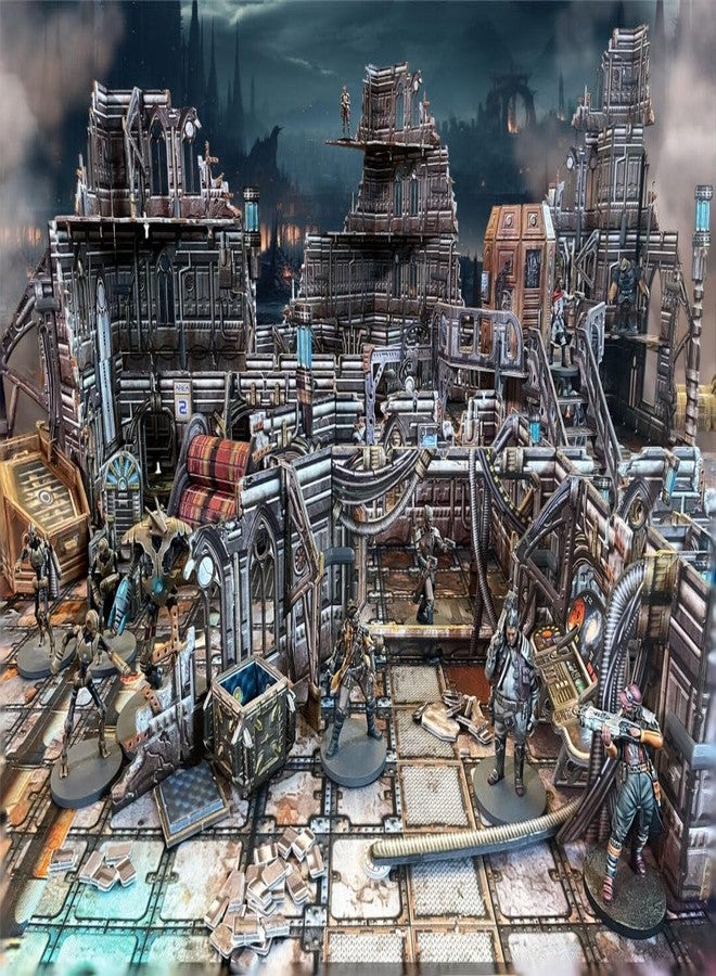 Battle Systems Sci-fi Terrain Gothic Cityscape Core Set - 28-35mm RPG/Wargames / 40k Necromunda Card Scenery - Image 5